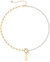 Rachel Glauber 14K Gold Plated Initial Pearl Link Chain Necklace - Gold