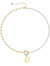 Rachel Glauber 14K Gold Plated Initial Pearl Link Chain Necklace - Gold