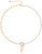 Rachel Glauber 14K Gold Plated Initial Pearl Link Chain Necklace - Gold