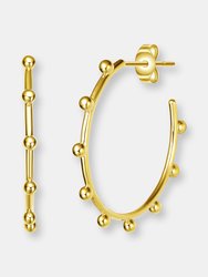 Rachel Glauber 14k Gold Plated Open Hoop - Gold