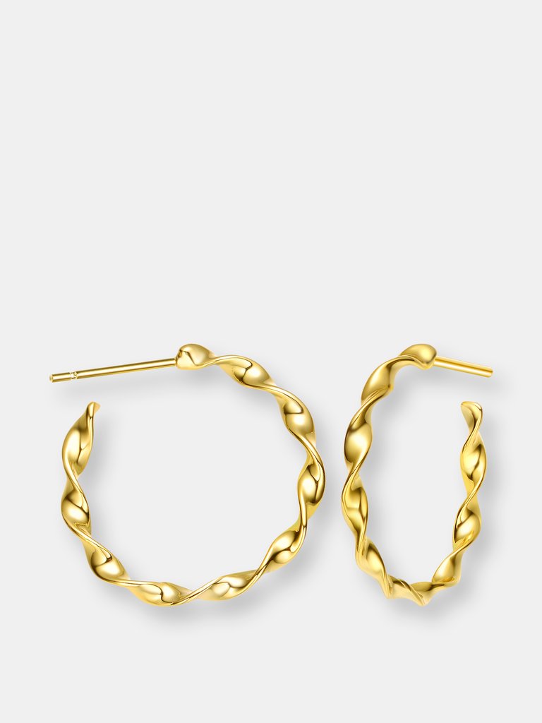 Rachel Glauber 14k Gold Plated Open Hoop