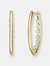 Rachel Glauber 14k Gold Plated Pearl Hoop - Gold