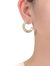 Rachel Glauber 14k Gold Plated Ribbed Open Circle Drop Earrings