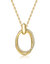 Rachel Glauber 14k Gold Plated with Diamond Cubic Zirconia Double Entwined Oval Eternity Circle Pendant Necklace - Gold