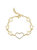 Rachel Glauber 14k Gold Plated with DIamond Cubic Zirconia Heart Halo Charm Kids/Teens Bracelet - Gold