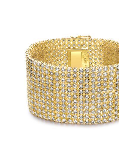 Rachel Glauber Rachel Glauber 14k Gold Plated with Diamond Cubic Zirconia Lux Mesh Link Bracelet product