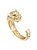 Rachel Glauber 14k Gold Plated with Emerald Cubic Zirconia Jaguar Open Cuff Bangle Bracelet - Green