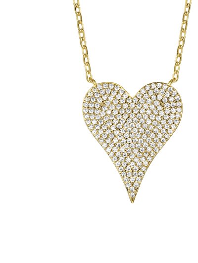 Rachel Glauber Rachel Glauber 14k Gold Plated with Pave Diamond Cubic Zirconia Heart Layering Necklace product