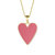 Rachel Glauber Children's 14k Gold Plated with Rich Magenta Enamel Elongated Heart Pendant Necklace - Orange