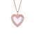 Rachel Glauber Children's 18k Rose Gold Plated with Diamond Cubic Zirconia and Enamel Halo Heart Pendant Necklace - Pink