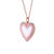 Rachel Glauber Children's 18k Rose Gold Plated with Diamond Cubic Zirconia and Enamel Halo Heart Pendant Necklace