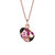 Rachel Glauber Children's 18k Rose Gold Plated with Ruby & Black Diamond Cubic Zirconia Ladybug Pendant Necklace - Rose