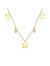 Rachel Glauber Kids 14k Gold Plated with Diamond Cubic Zirconia Droplets & Star Charm Station Necklace - Gold