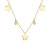 Rachel Glauber Kids 14k Gold Plated with Diamond Cubic Zirconia Droplets & Star Charm Station Necklace - Gold