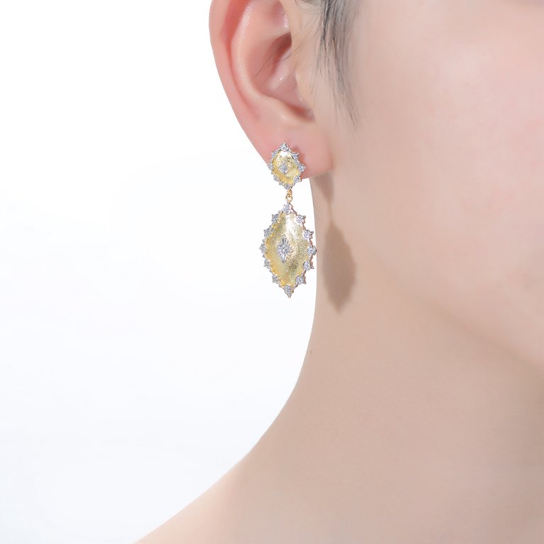 Rachel Glauber Rhodium And 14k Gold Plated Cubic Zirconia Drop Earrings