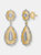 Rachel Glauber Rhodium And 14k Gold Plated Cubic Zirconia Drop Earrings - Gold