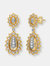 Rachel Glauber Rhodium And 14k Gold Plated Cubic Zirconia Drop Earrings - Gold