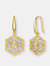 Rachel Glauber Rhodium And 14k Gold Plated Cubic Zirconia Hook Earrings - Gold
