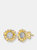 Rachel Glauber Rhodium And 14k Gold Plated Cubic Zirconia Stud Earrings - Gold