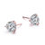 Rachel Glauber White Gold Plated and Clear Cubic Zirconia Solitaire Stud Earrings - Pink