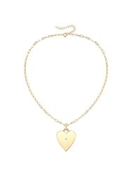 RG Kids/Teens 14k Gold Plated with Diamond Cubic Zirconia Heart Pendant Necklace - Gold