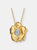 Rhodium And 14k Gold Plated Cubic Zirconia Floral Pendant