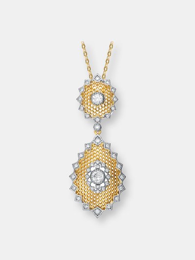 Rachel Glauber Rhodium And 14k Gold Plated Cubic Zirconia Pendant Necklace product