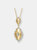 Rhodium And 14k Gold Plated Cubic Zirconia Pendant Necklace