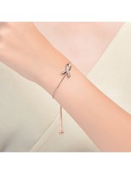 Stunning Teens/Young Adults 18K Rose Gold Plated Ribbon Charm Adjustable Bracelet