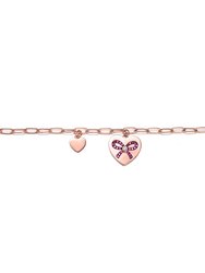 Teen/young Adults 18K Rose Gold Plated With Heart Charms Adjustable Bracelet