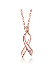 Teens/Young Adults 18K Rose Gold Plated Ribbon Pendant Necklace