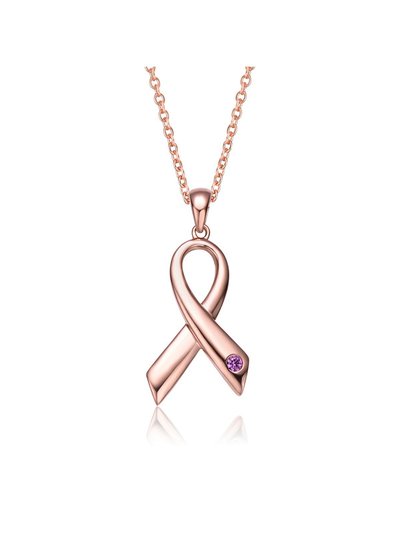 Rachel Glauber Teens/Young Adults 18K Rose Gold Plated Ribbon Pendant Necklace product