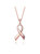Teens/Young Adults 18K Rose Gold Plated Ribbon Pendant Necklace - Pink