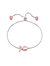 Teens/Young Adults Two Tone Ribbon Charm Adjustable Bracelet - Silver