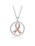 Teens/Young Adults Two Tone Ribbon In Open Circle Pendant Necklace - Silver