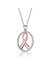 Teens/Young Adults Two Tone Ribbon In Open Circle Pendant Necklace