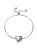 Teens/Young Adults White Gold Plated With Heart Charm Adjustable Bracelet - Silver