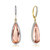 Two Tone Morganite Cubic Zirconia Drop Earrings - Gold/Pink