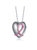 Two Tone With Pink Cubic Zirconia Heart Pendant Necklace