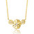 Young Adults 14k Yellow Gold Plated With - Like Cubic Zirconia Triple Daisy Flower Chevron Pendant Necklace