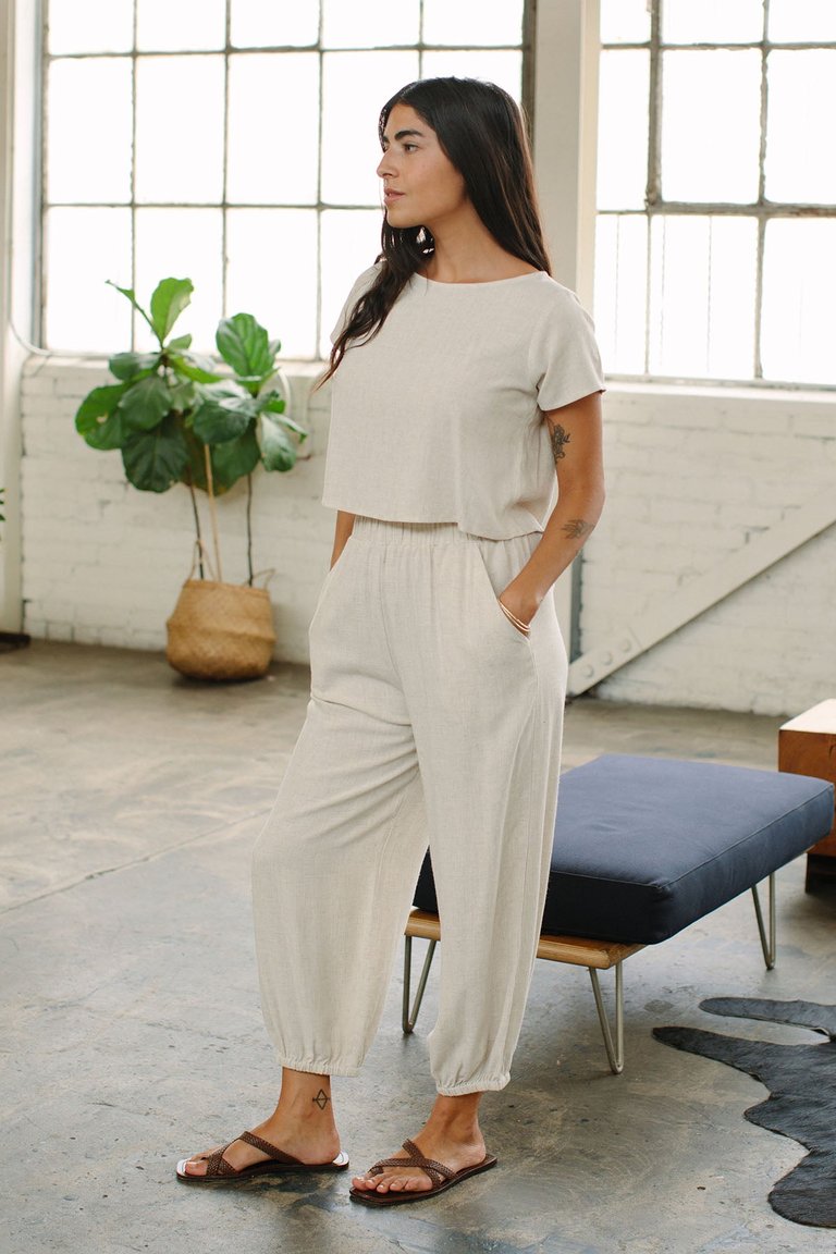Cropped Linen Keith Top