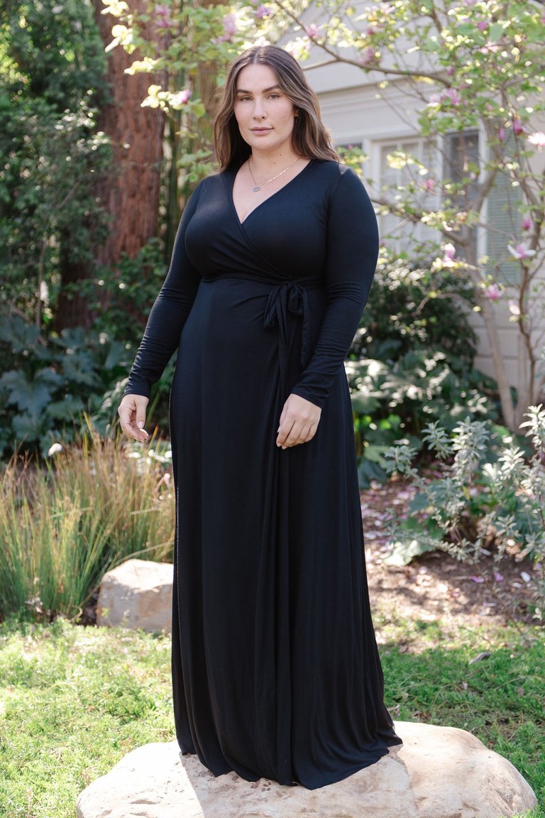 Harlow Wrap Dress - Plus Size - Black