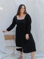 Linen Doreen Dress - Plus Size - Black