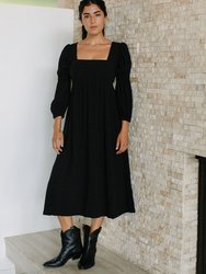 Linen Doreen Dress - Black