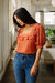 Linen Dorothy Top - Saffron