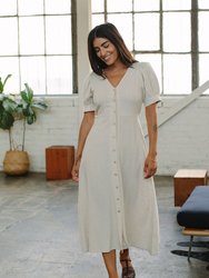 Linen Piper Dress - Natural