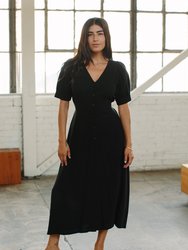 Linen Piper Dress - Black