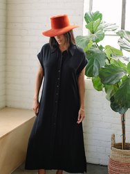 Linen Stella Dress - Black