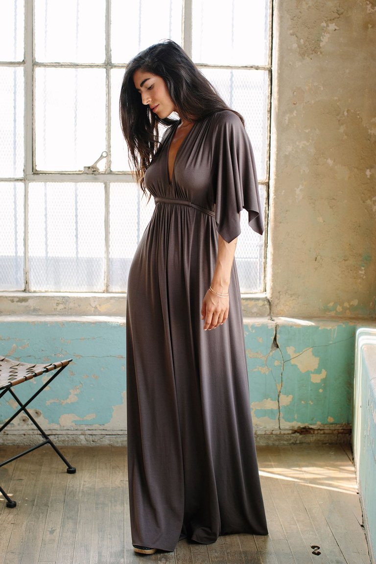 Long Caftan Dress - Pecan