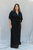 Long Caftan Dress - Plus Size - Black